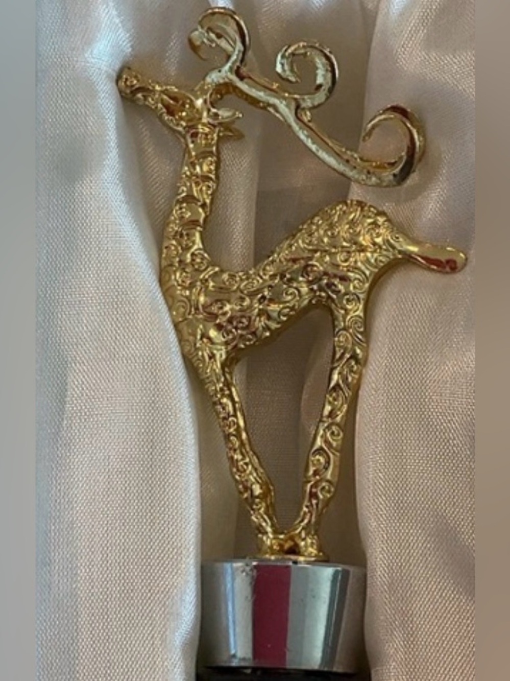 Gold Reindeer Wine Bottle Stopper Holiday Barware Gift New in Box